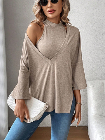Women'S Solid Color Casual Two-Piece Set