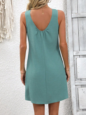 Women'S Solid Color Sleeveless Dress