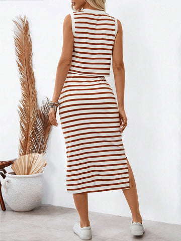 Women'S Striped Casual 2pcs/Set