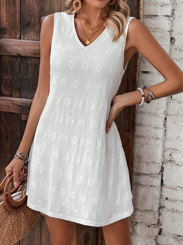 Women'S V-Neck Sleeveless Dress