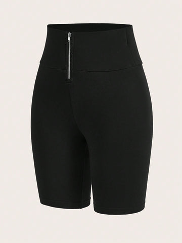 LUNE Women'S Zipper Closure Bodysuit Shorts