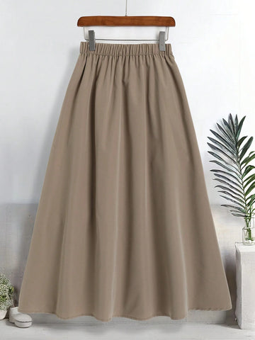 LUNE Women Asymmetrical Gathered A-Line Mid-Length Casual Skirt