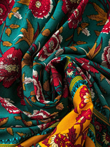 Women Bohemian Style Printed Short Sleeve V-Neck Dress