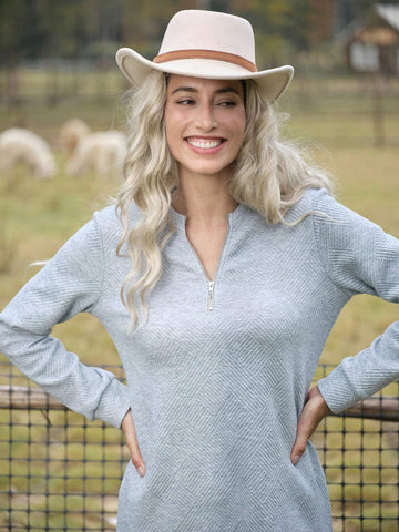 Women Casual Crew Neck Long Sleeve Half-Zip Mini Dress, Straight Silhouette, Textured Fabric Of Gray Houndstooth Pattern, Suitable For Autumn/Winter