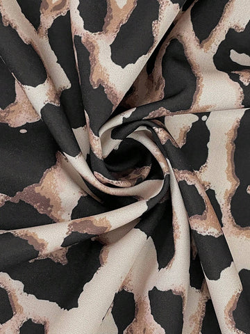 Women Casual Leopard Print Lace Trim Short Dress, Autumn