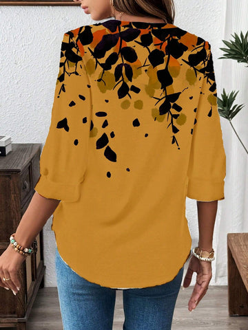 LUNE Women Casual Minimalist Leopard Print Pattern Blouse