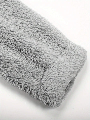 Women Casual Solid Color Fluffy Hooded Jumpsuit, Fall/Winter