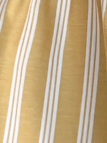 LUNE Women Casual Striped Puff Sleeve Tie Front Blouse, Autumn