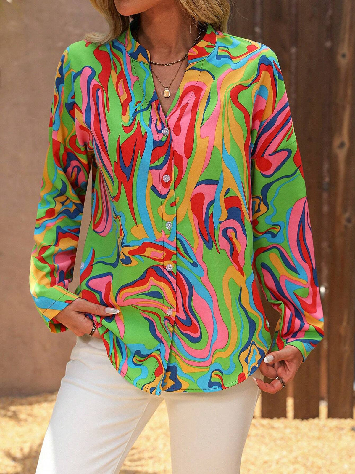 LUNE Women Floral Casual Shirt, Long Sleeve, For Outdoor & Commuting