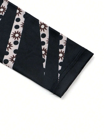 LUNE Women Life Tree Printed Irregular Hem Hooded Long Sleeve T-Shirt Spring Autumn