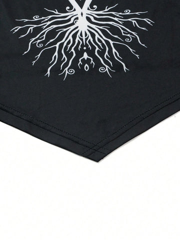 LUNE Women Life Tree Printed Irregular Hem Hooded Long Sleeve T-Shirt Spring Autumn