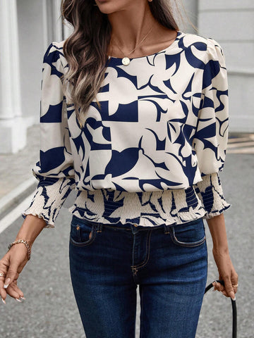 LUNE Women Silhouette Print Pullover Shirt, Fall