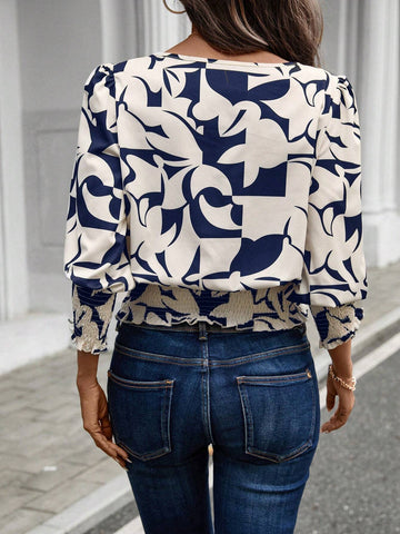 LUNE Women Silhouette Print Pullover Shirt, Fall