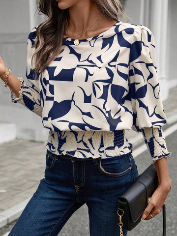 LUNE Women Silhouette Print Pullover Shirt, Fall