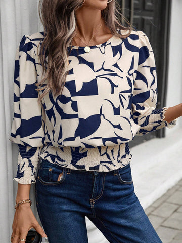 LUNE Women Silhouette Print Pullover Shirt, Fall