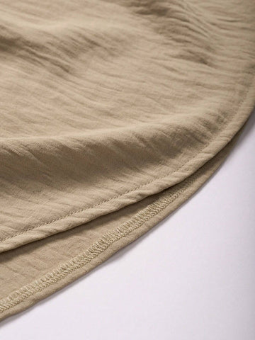 LUNE Women Solid Color Notched Collar Casual Daily Wear SpringSummer Shirt