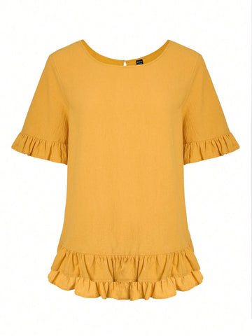 LUNE Women Solid Color Simple Daily Shirt