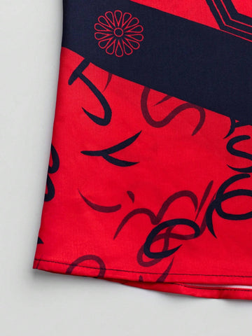 LUNE Women's Bat Sleeved Irregular Printed Shirt