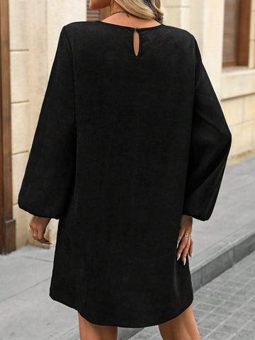 Women's Casual 3D Floral Long Sleeve Dress, Autumn/Winter