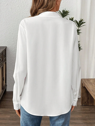 LUNE Women's Casual Allover Floral Print Long Sleeve Blouse For Outdoor & Work