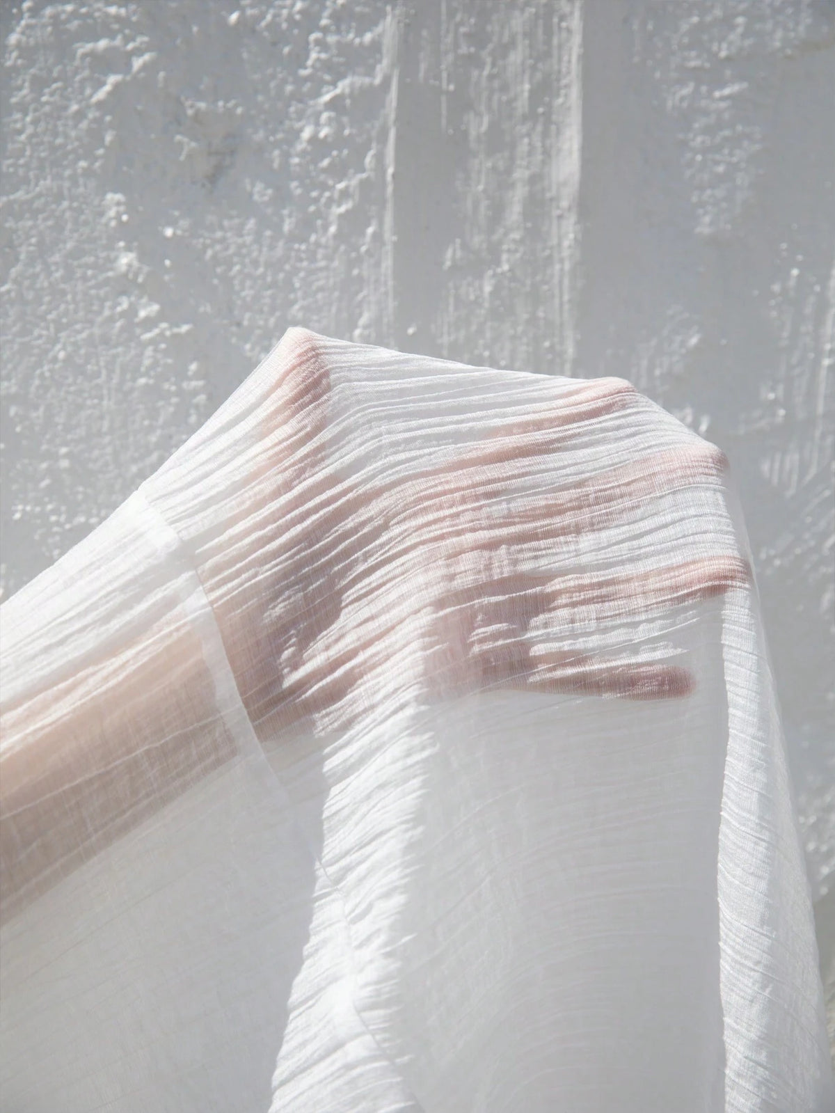 LUNE Women's Casual Daily Long White Shirt With Textured Solid Color