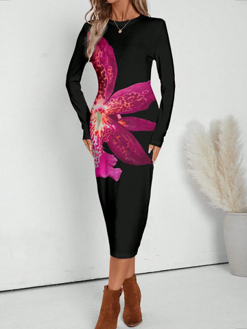 Women's Casual Full Floral Printed Summer Dress