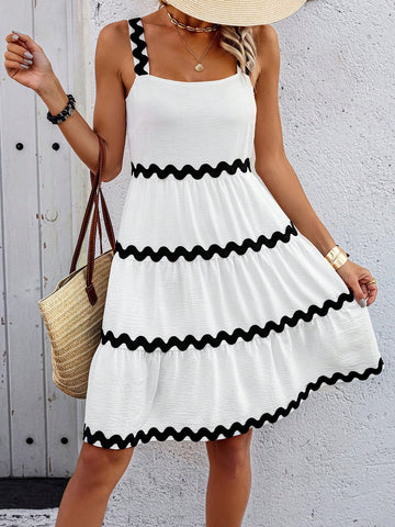 Women's Contrast Trim Cami Dress