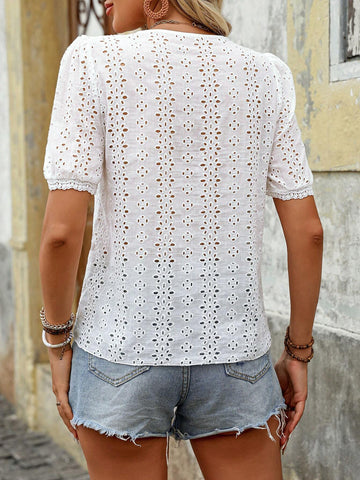 LUNE Women's Cotton Embroidered Casual Shirt