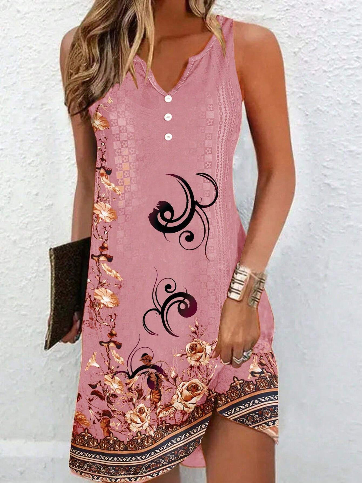 Women's Creative Printed Sleeveless Elegant Dress