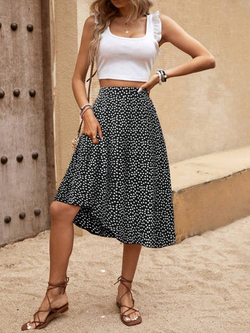 LUNE Women's Ditsy Floral Pocket Maxi Casual Skirt