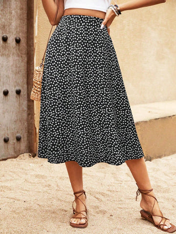 LUNE Women's Ditsy Floral Pocket Maxi Casual Skirt