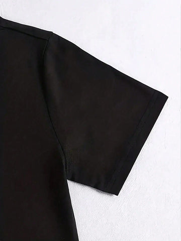 Women's Fashion Valentine's Day Rose Slogan Print Dress