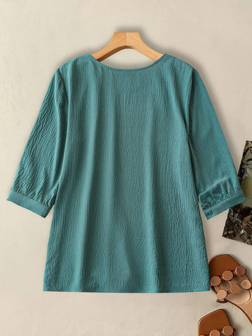 LUNE Women's Fashionable Flower Printed Long Sleeve Shirt