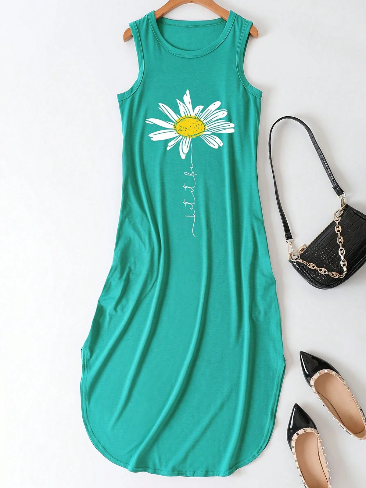 Women's Floral Print Sleeveless Simple Daily Dress