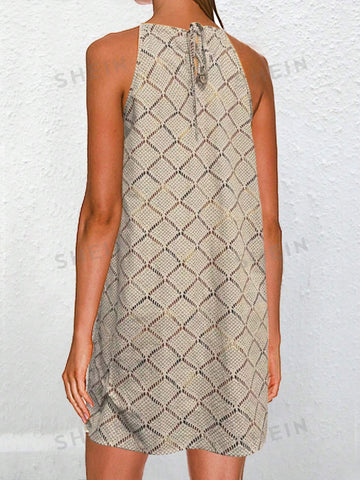 Women's Hollow Out Halter Neck Dress