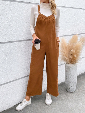Women's Jumpsuit With Pockets And Spaghetti Straps