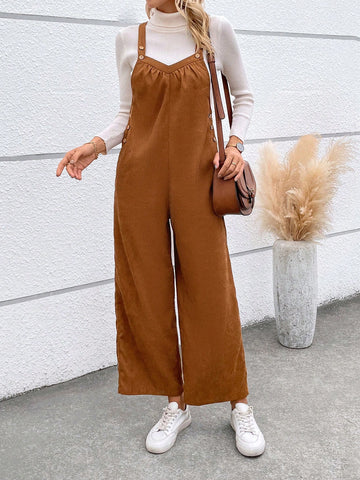 Women's Jumpsuit With Pockets And Spaghetti Straps