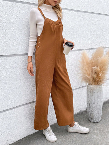 Women's Jumpsuit With Pockets And Spaghetti Straps