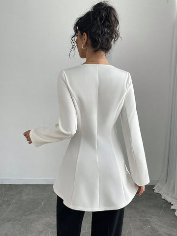 LUNE Women's Long Sleeve Cinched Waist Bow Sexy Blouse Collared Shirt