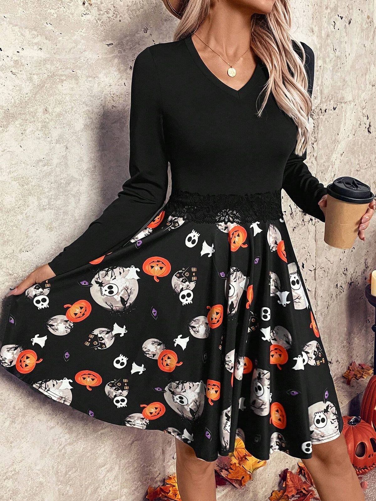 Women's Long Sleeve Halloween Costume Dress