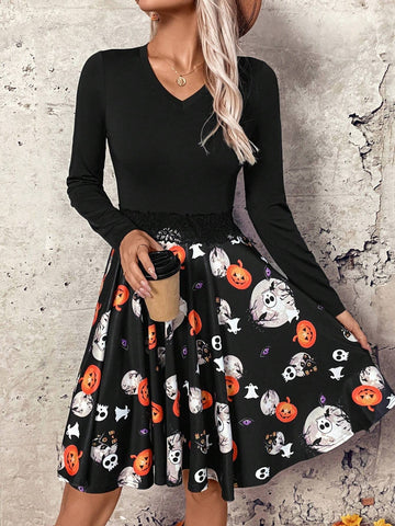 Women's Long Sleeve Halloween Costume Dress