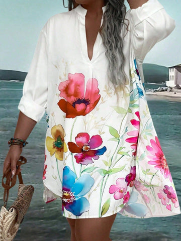 Women's Loose Floral Print Casual Dress