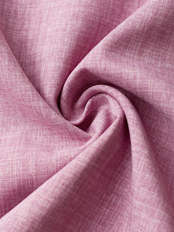 LUNE Women's Lotus Root Pink Woven Small V-Neck Embroidered Shirt