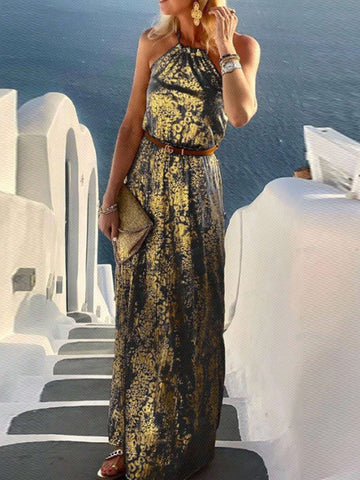 Women's Off-Shoulder Slit Maxi Dress