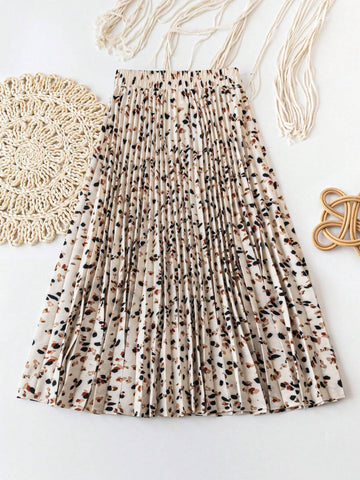 LUNE Women's Pleated Skirt With All-Over Print