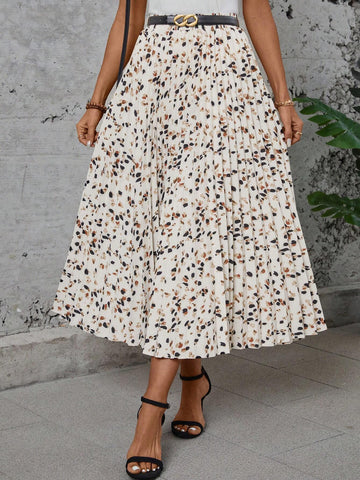 LUNE Women's Pleated Skirt With All-Over Print