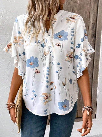 LUNE Women's Random Printed Simple Daily Shirt