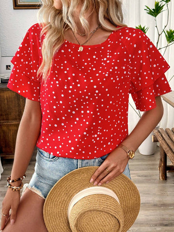 LUNE Women's Random Printed Simple Daily Shirt