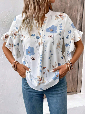 LUNE Women's Random Printed Simple Daily Shirt