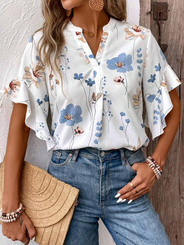 LUNE Women's Random Printed Simple Daily Shirt